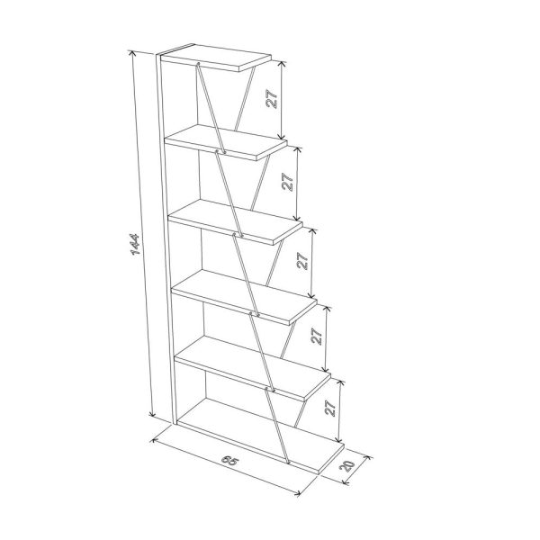 tsignis-taro-rafevi-rf160405-tars-bookcase-mini-bookshelf-whiteblue-1